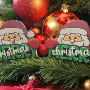 Merry Christmas" Table Decoration with Santa
